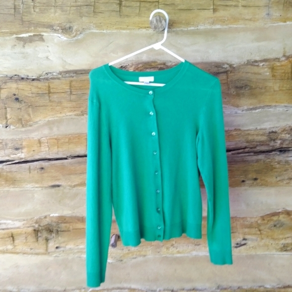 Charter Club Sweaters - Charter Club Green Crewneck Cardigan Size MP